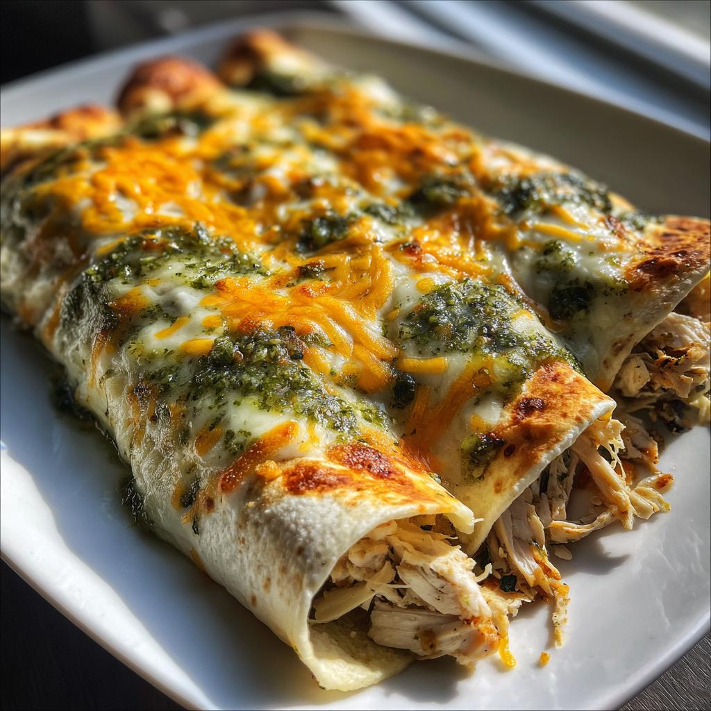 Enchiladas z kurczakiem i salsą verde
