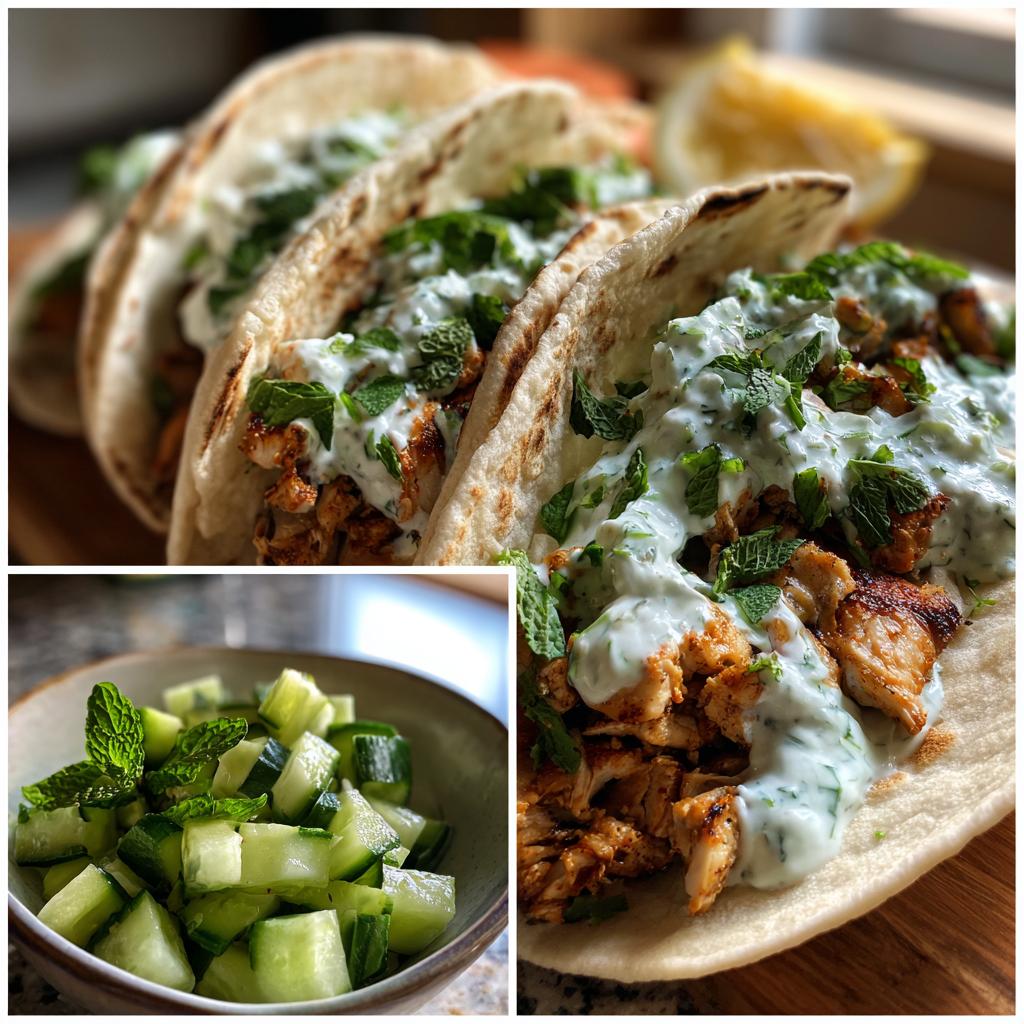 Grilled Chicken Gyro Tacos with Mint Yogurt - detail 1