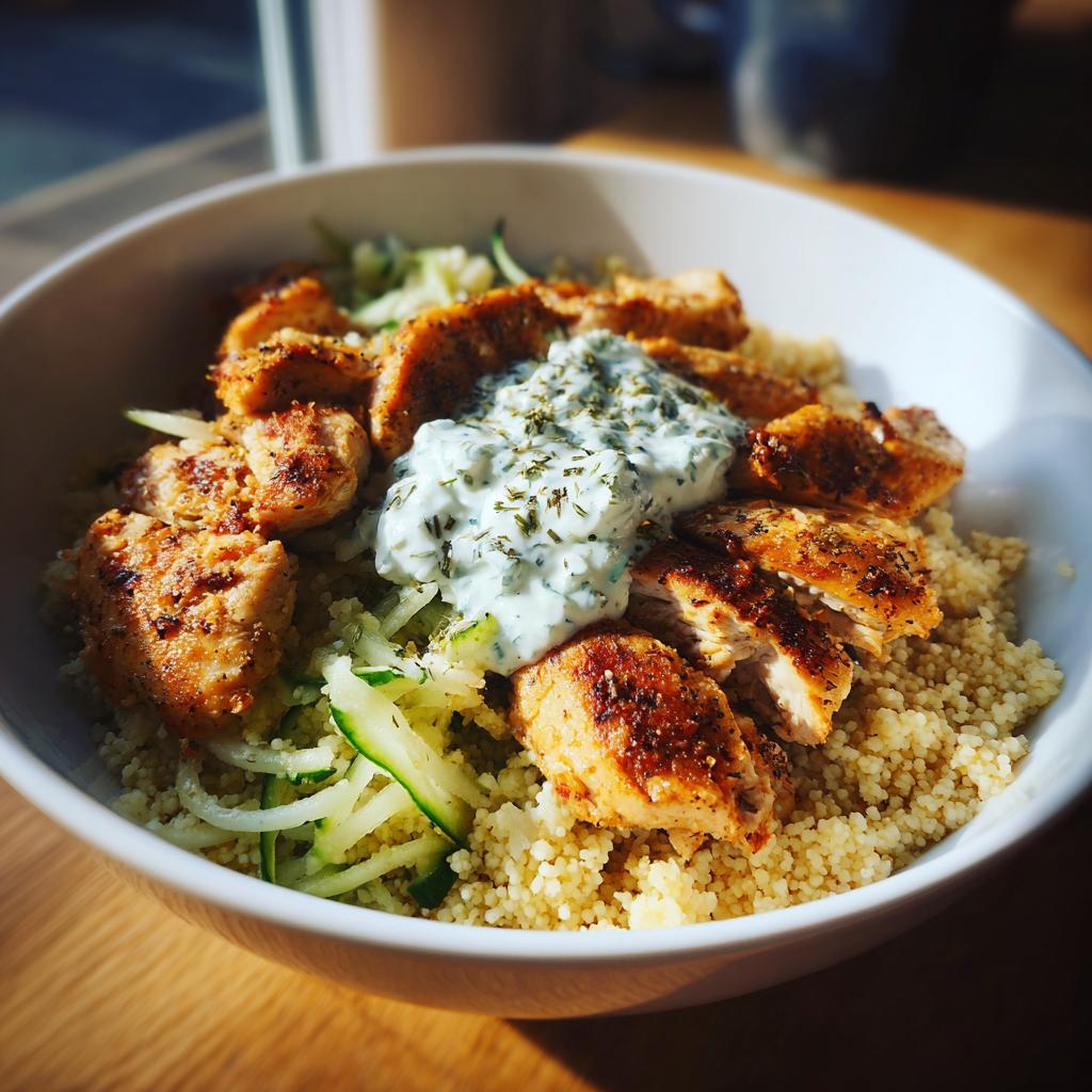 Herbed Chicken and Couscous Bowls with Tzatziki - detail 1