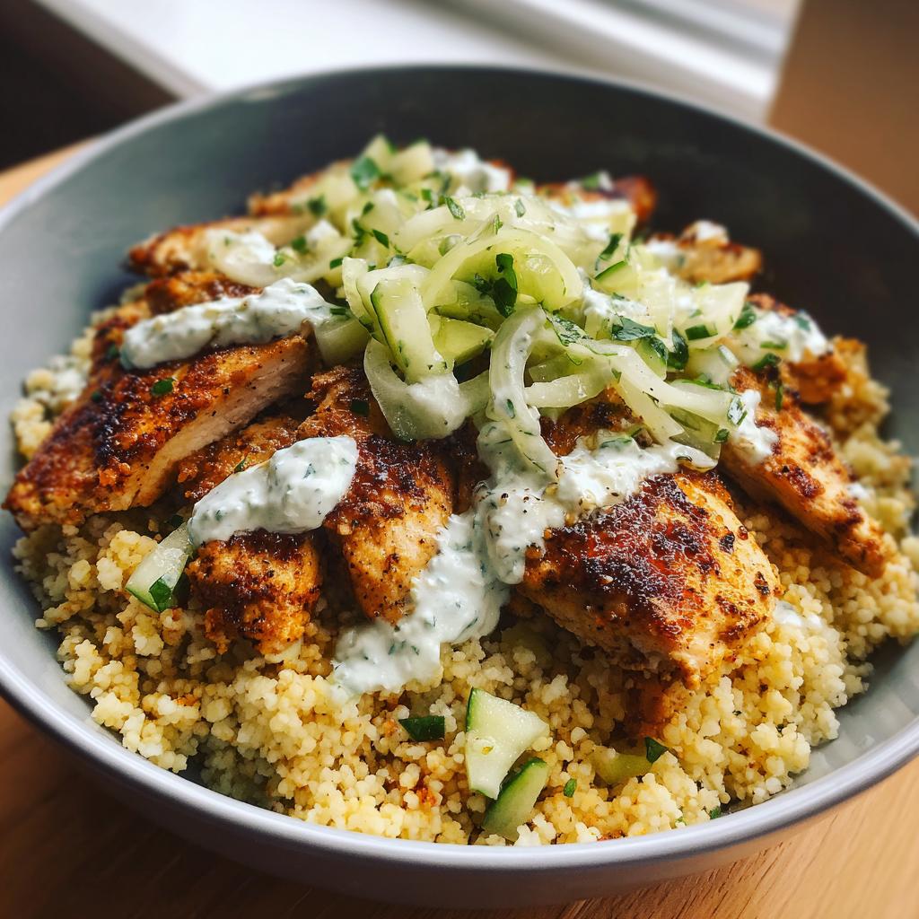 Herbed Chicken and Couscous Bowls with Tzatziki