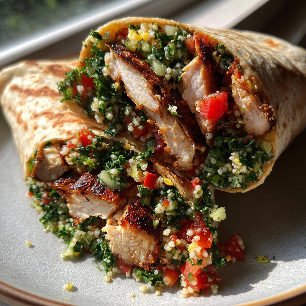 Lemon Oregano Chicken Wraps with Tabbouleh - detail 1
