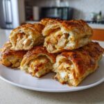 Serowe roladki z ciasta francuskiego z kurczakiem