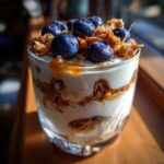 Deser warstwowy z jagodami (parfait)