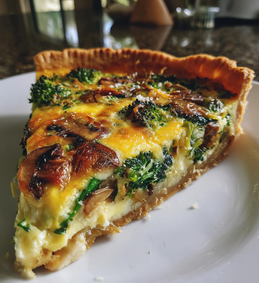 Sałatka z quiche ze szpinakiem, brokułami i pieczarkami - detail 1